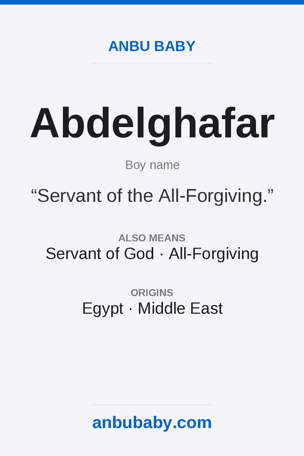 Abdelghafar name meaning card