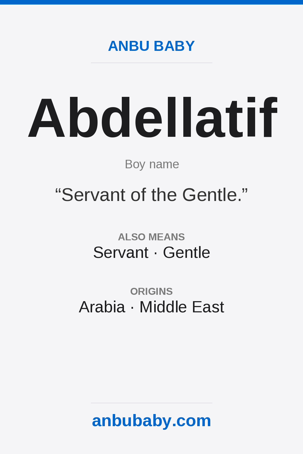 Abdellatif name meaning card