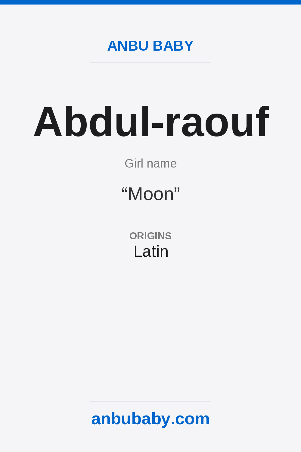 Abdul-raouf name meaning card