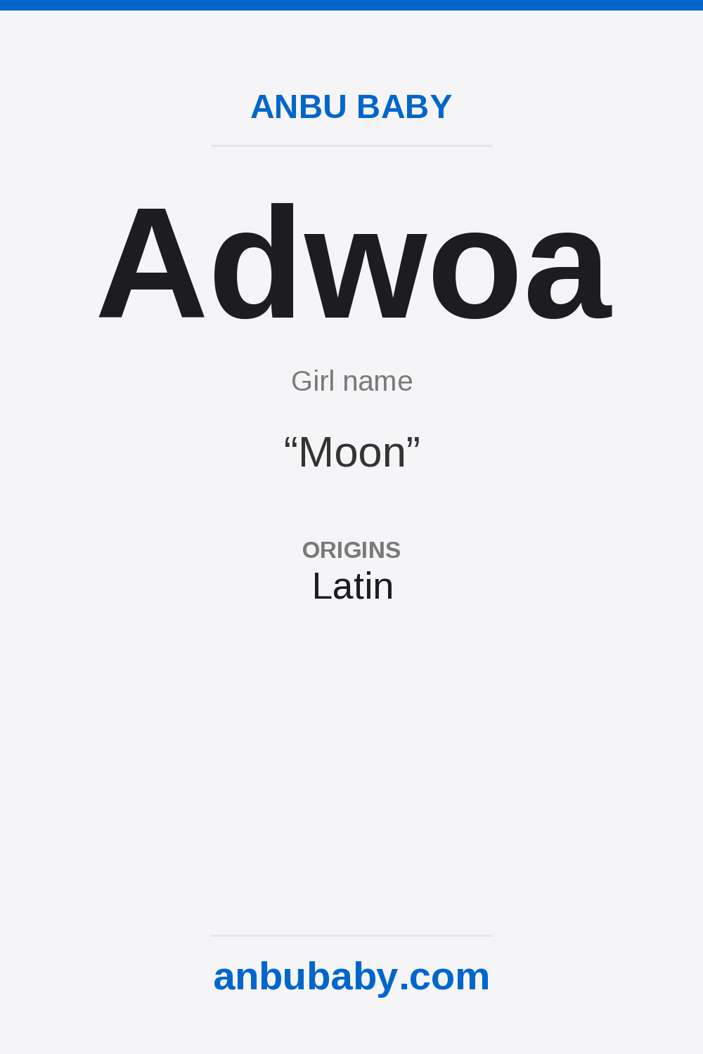 Adwoa name meaning card