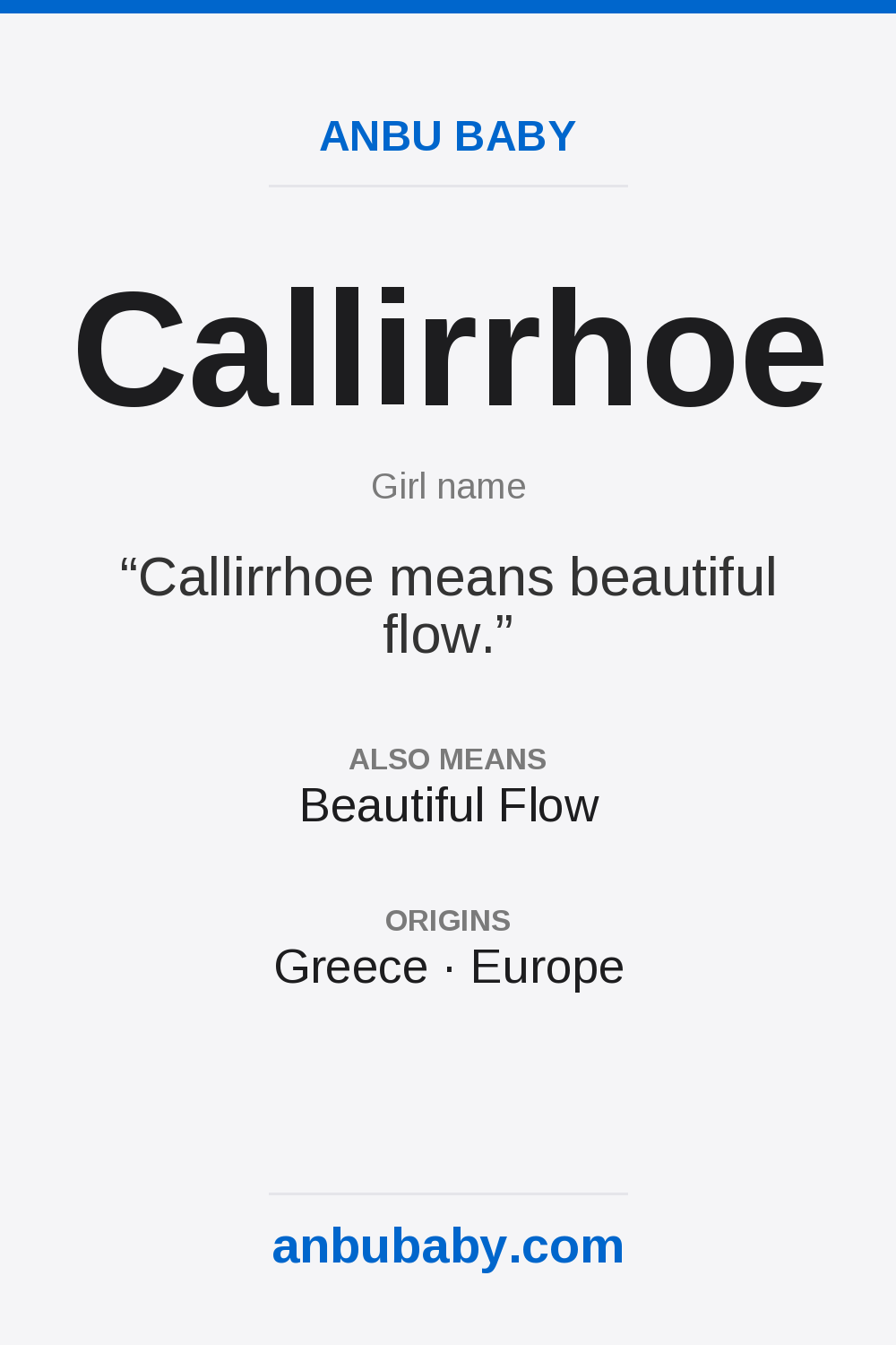 Callirrhoe name meaning card