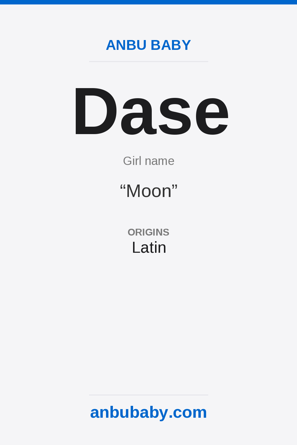 Dase name meaning card