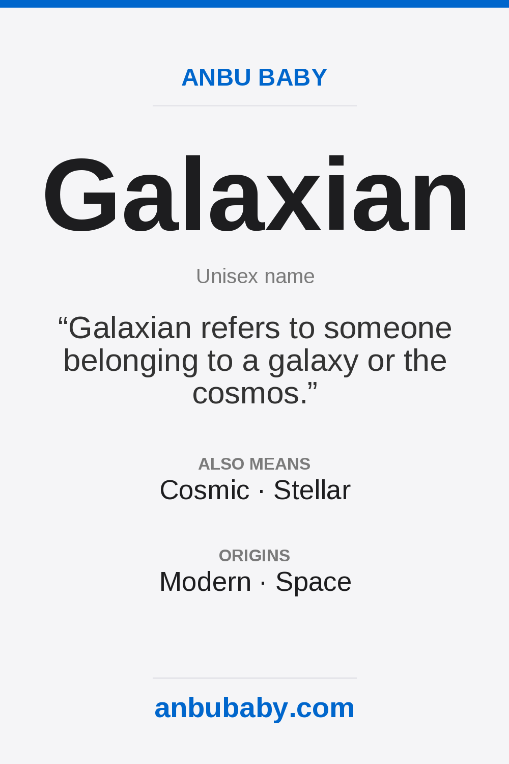 Galaxian name meaning card