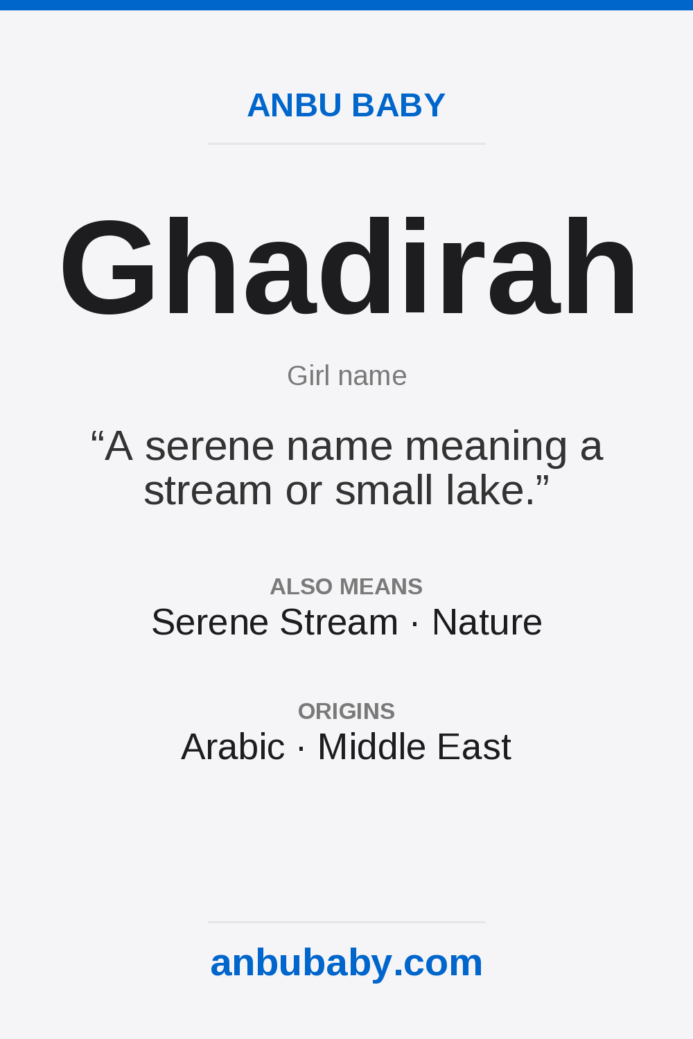Ghadirah name meaning card