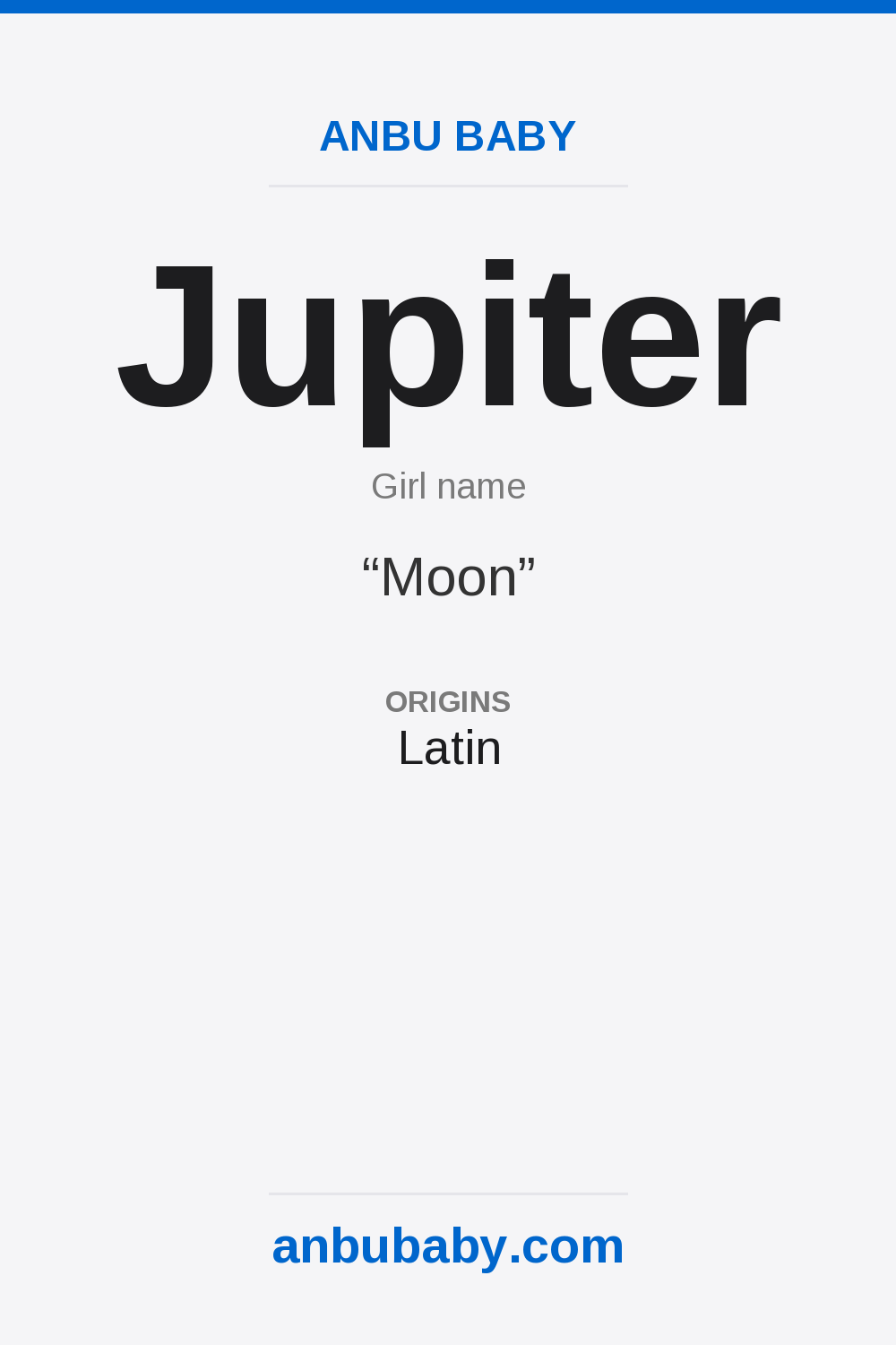 Jupiter name meaning card