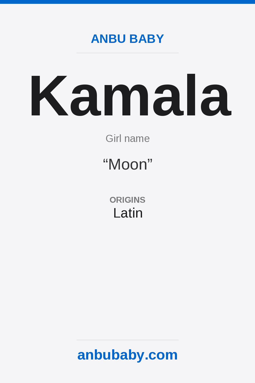 Kamala name meaning card