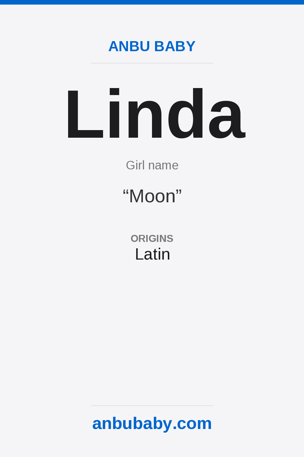 Linda name meaning card