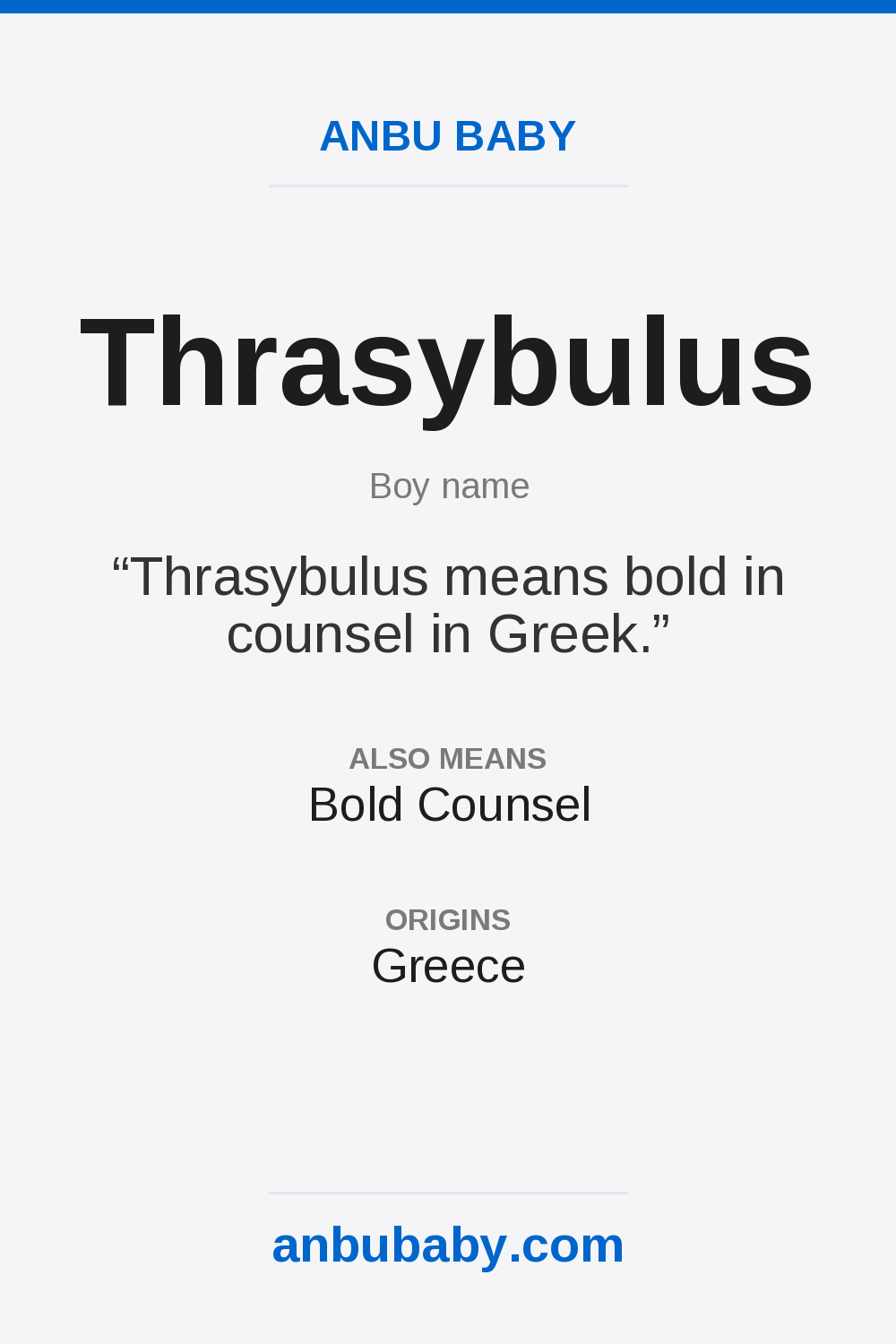 Thrasybulus name meaning card