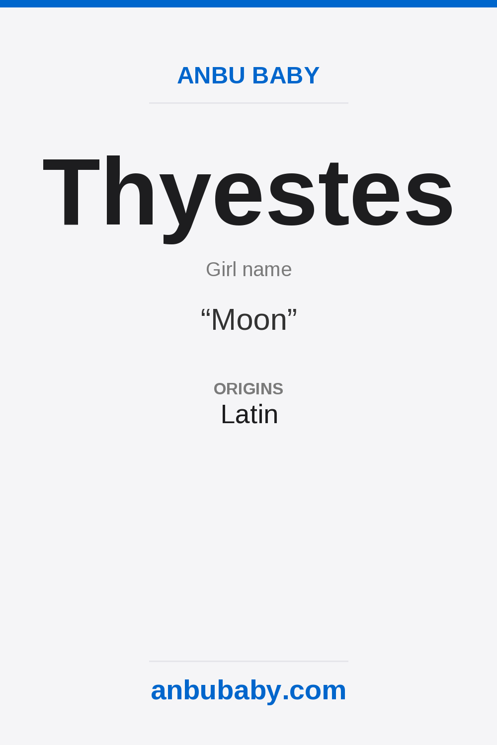 Thyestes name meaning card