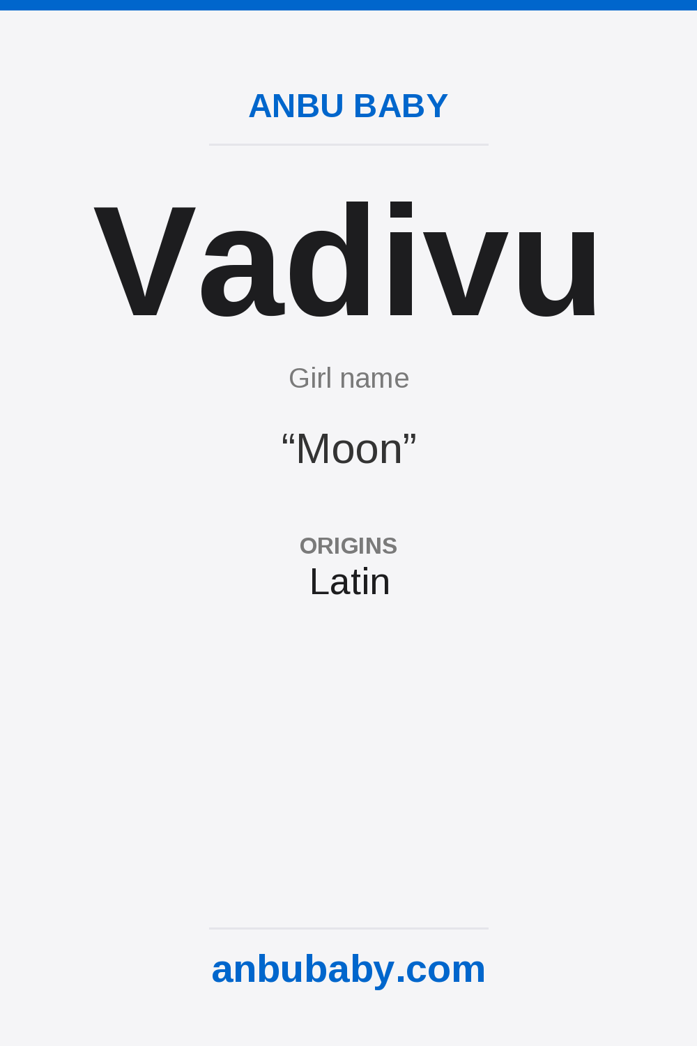 Vadivu name meaning card