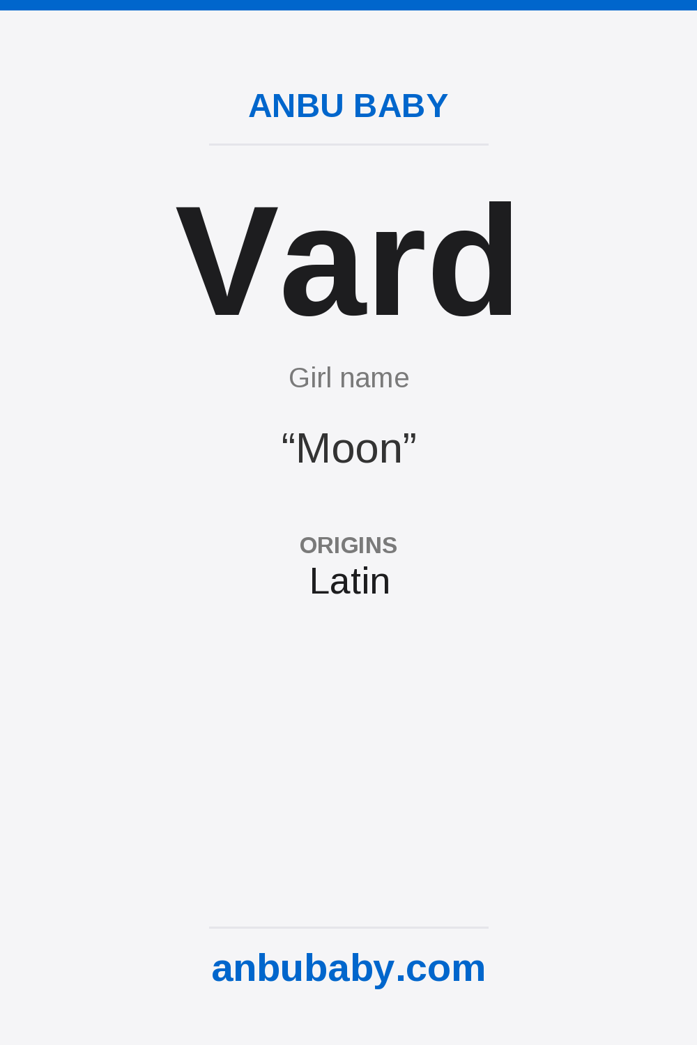Vard name meaning card