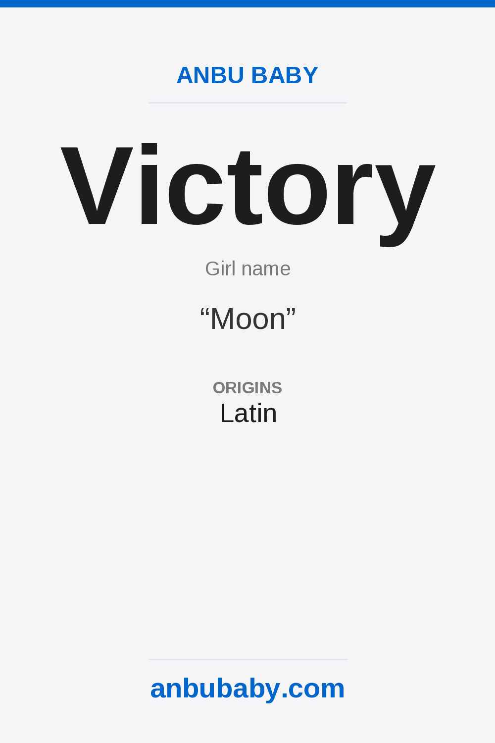 Victory name meaning card